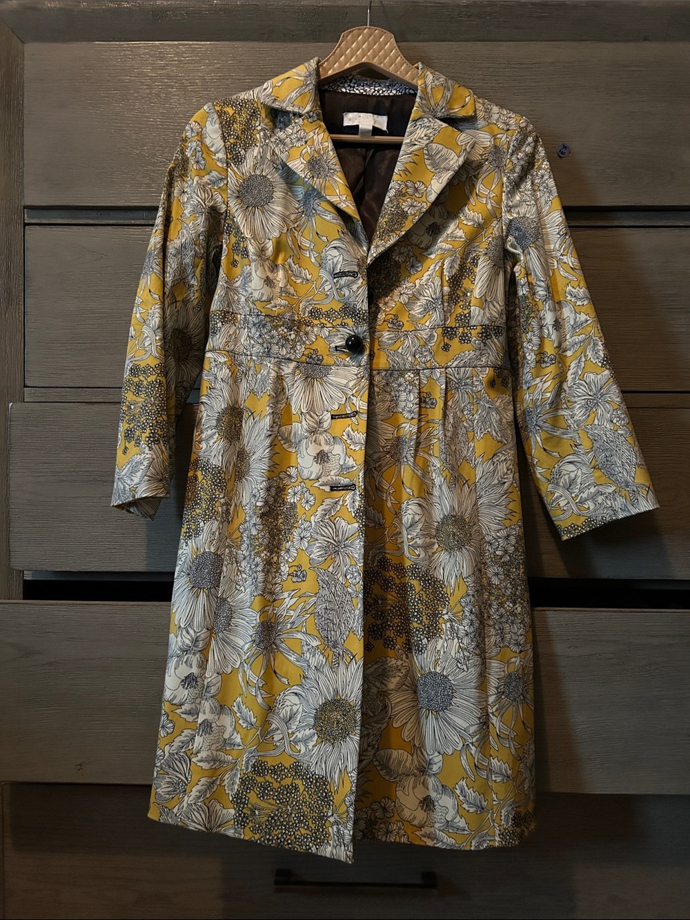 Liberty of London Print Yellow Trench Dress